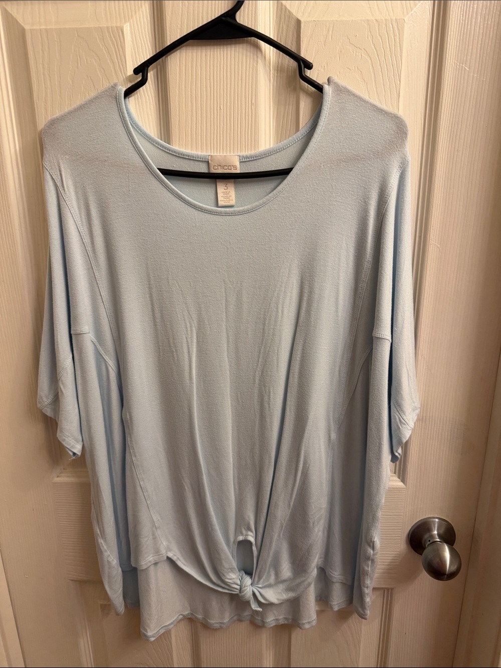 Chico's Light Blue Front-Tie Tunic